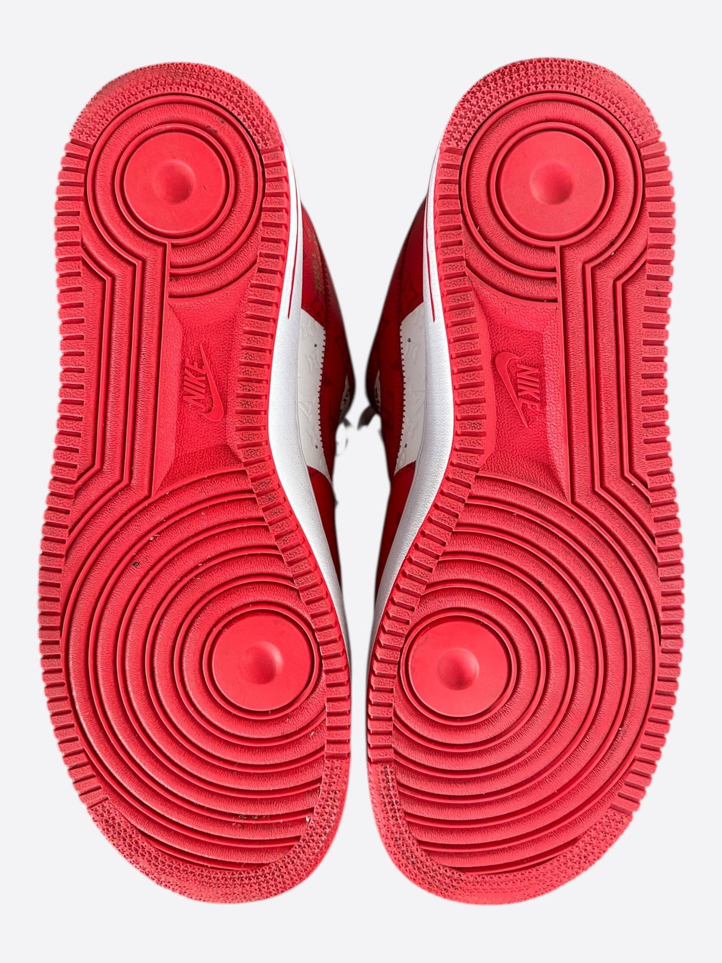 Louis Vuitton Nike Red & White Monogram Air Force 1