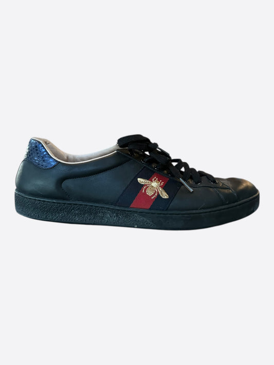 Gucci Black Navy & Red Striped Ace Sneaker