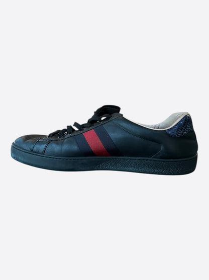 Gucci Black Navy & Red Striped Ace Sneaker