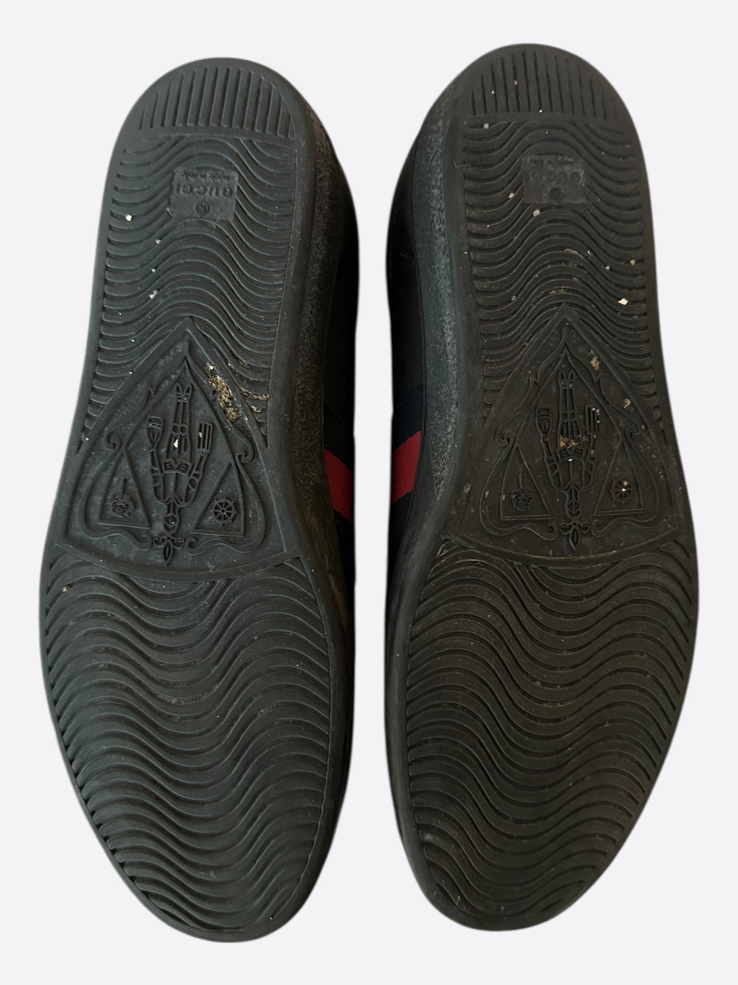 Gucci Black Navy & Red Striped Ace Sneaker