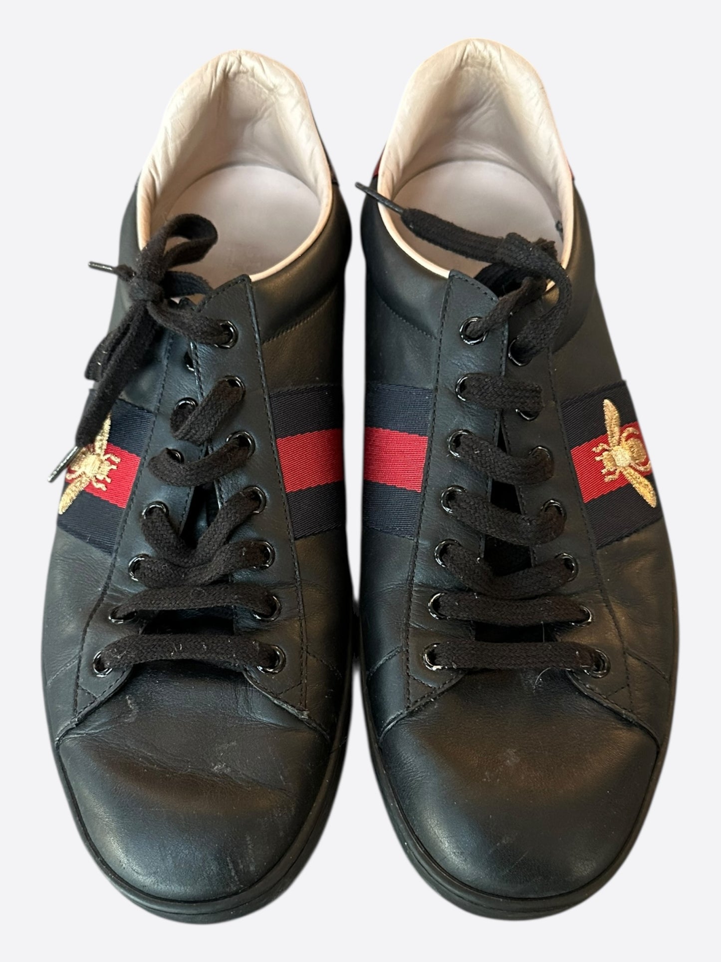 Gucci Black Navy & Red Striped Ace Sneaker