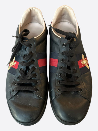 Gucci Black Navy & Red Striped Ace Sneaker