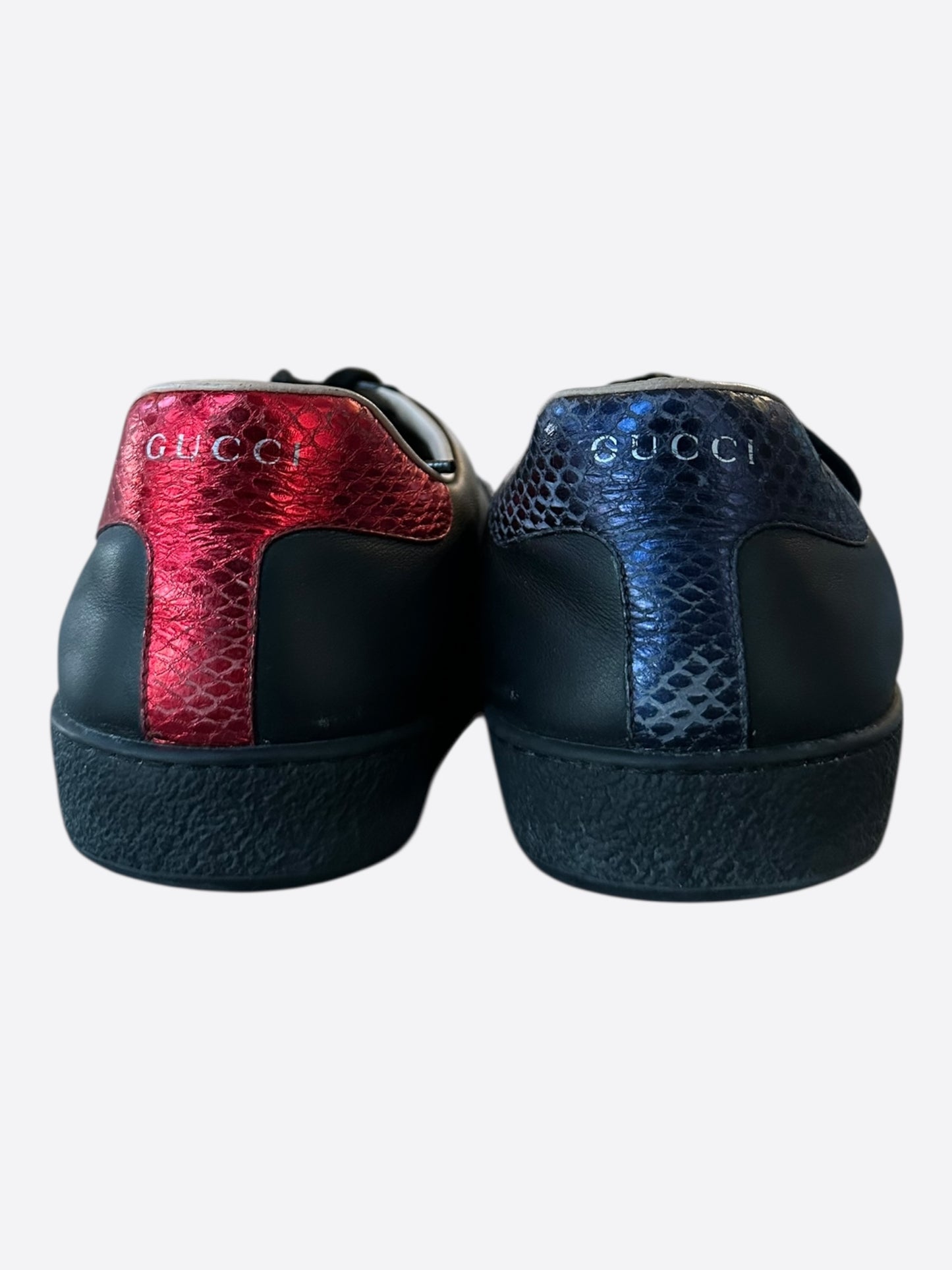 Gucci Black Navy & Red Striped Ace Sneaker