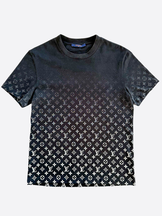 Louis Vuitton Black & White Monogram Gradient T-Shirt