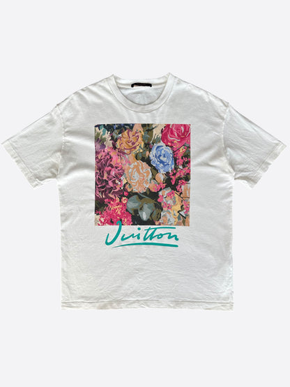 Louis Vuitton White Flower Tapestry T-Shirt