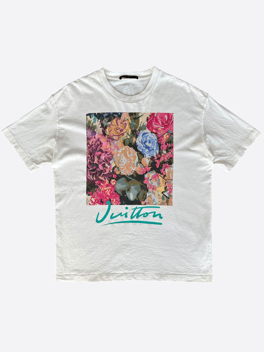 Louis Vuitton White Flower Tapestry T-Shirt