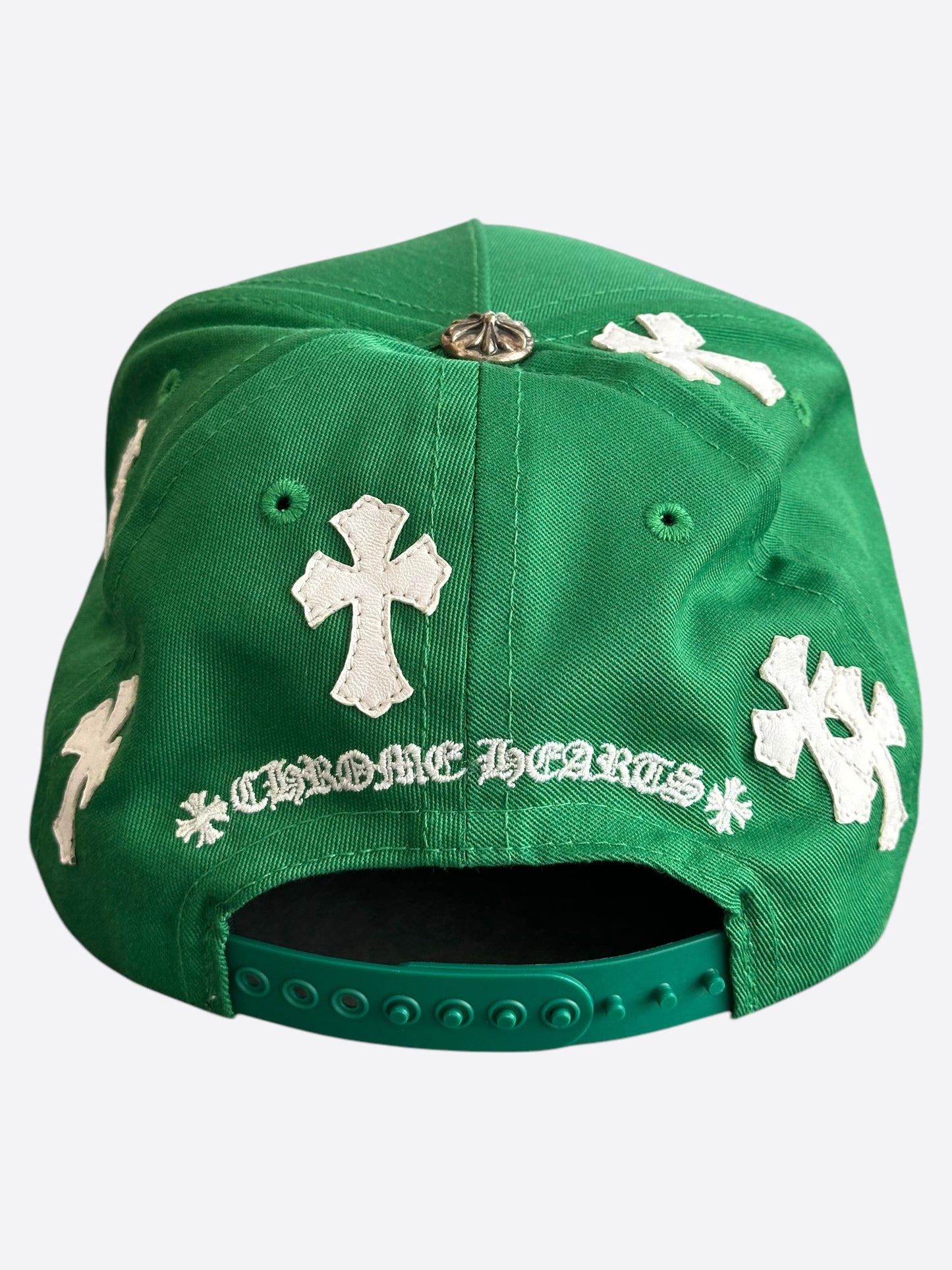 Chrome Hearts Green & White Cross Patch Hat