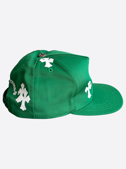 Chrome Hearts Green & White Cross Patch Hat