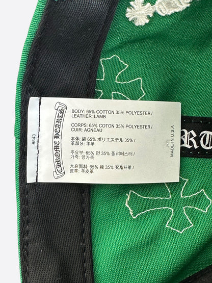 Chrome Hearts Green & White Cross Patch Hat