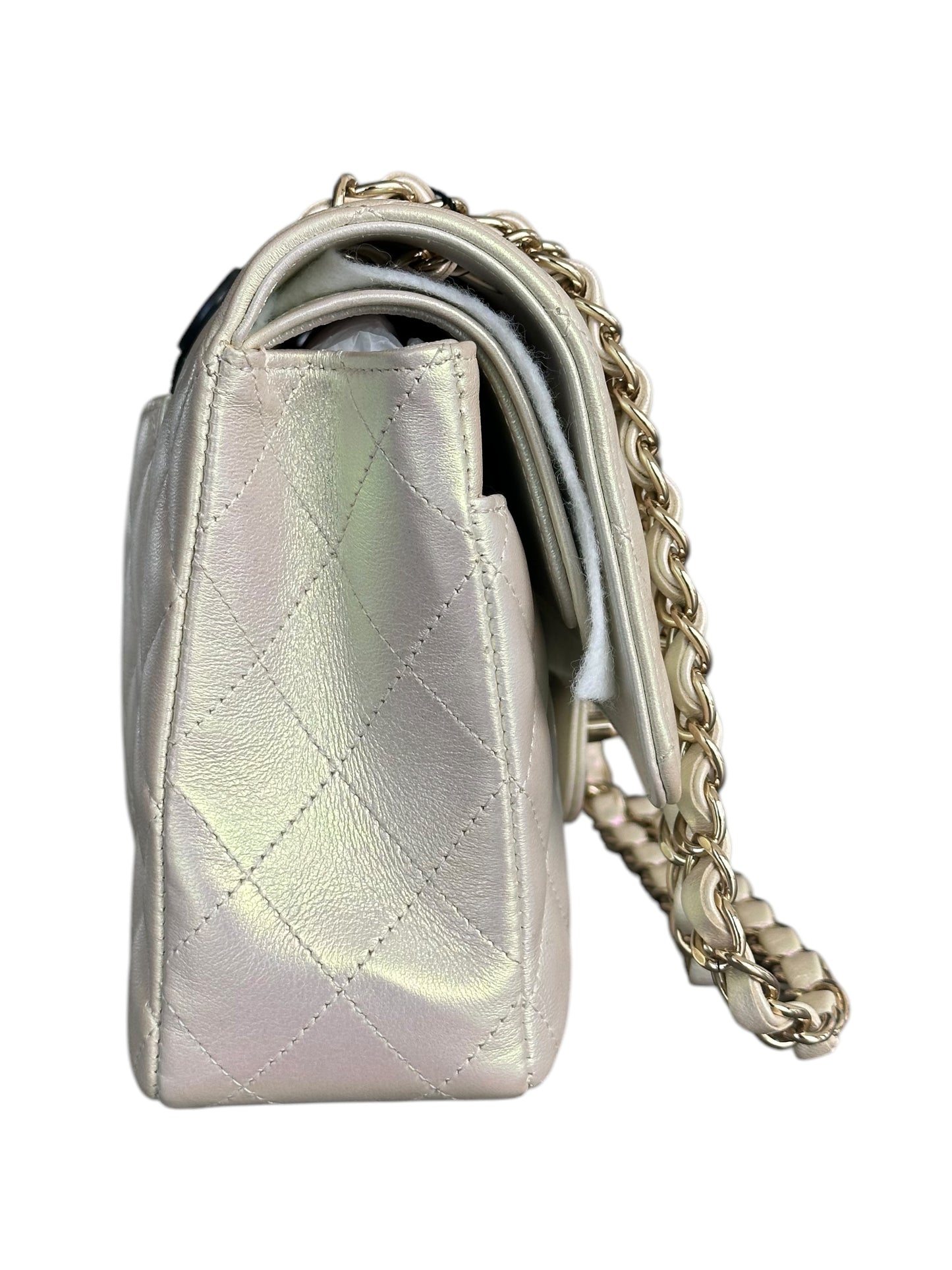 Chanel Ivory Iridescent Small Classic Flap Bag