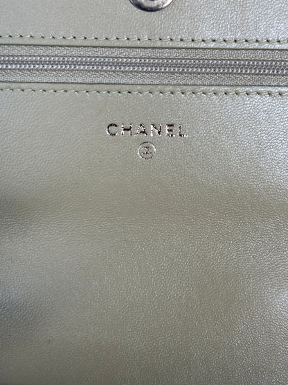 Chanel Olive Quilted 19 Wallet On Chain Bag