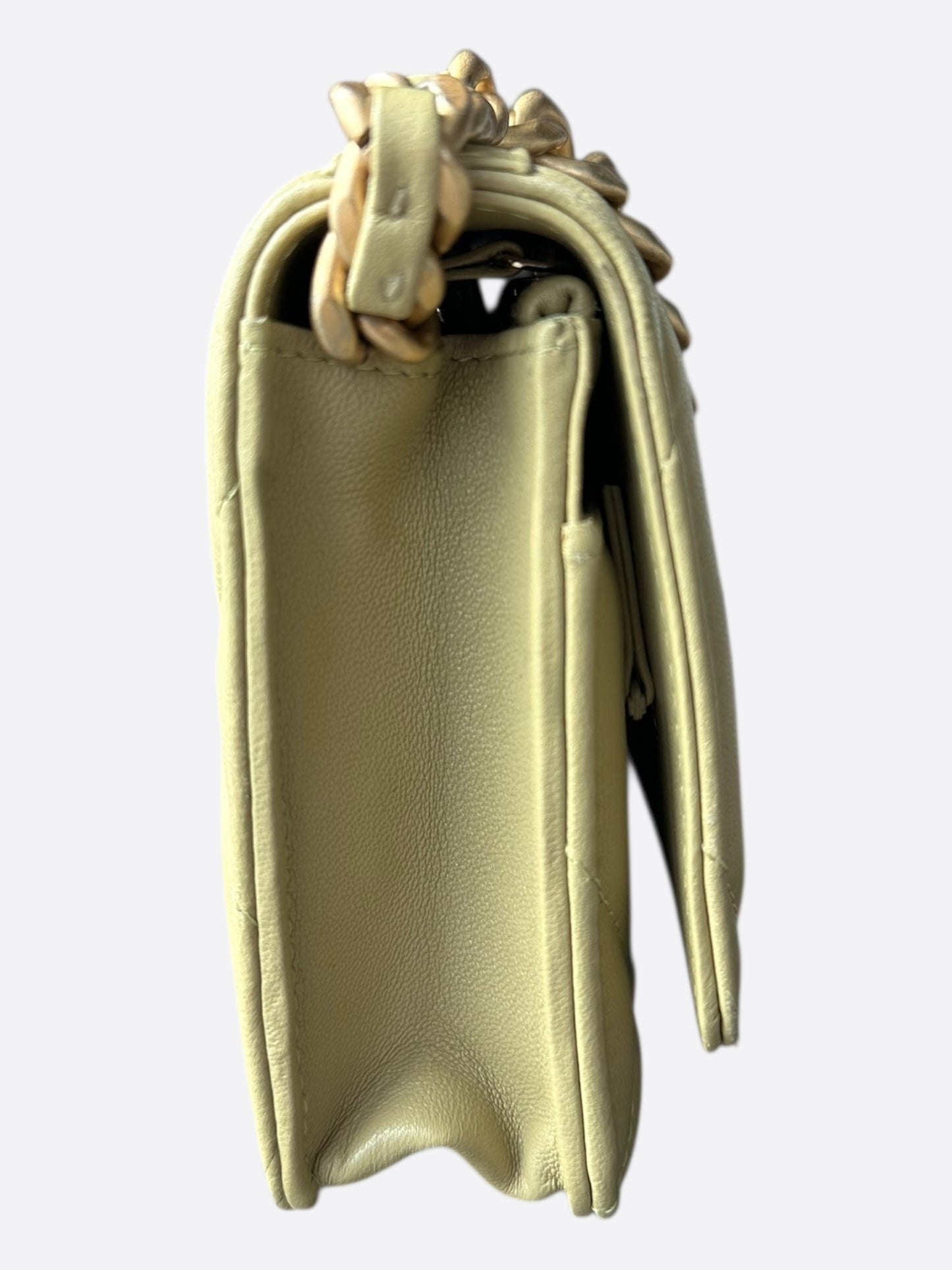 Chanel Olive Quilted 19 Wallet On Chain Bag