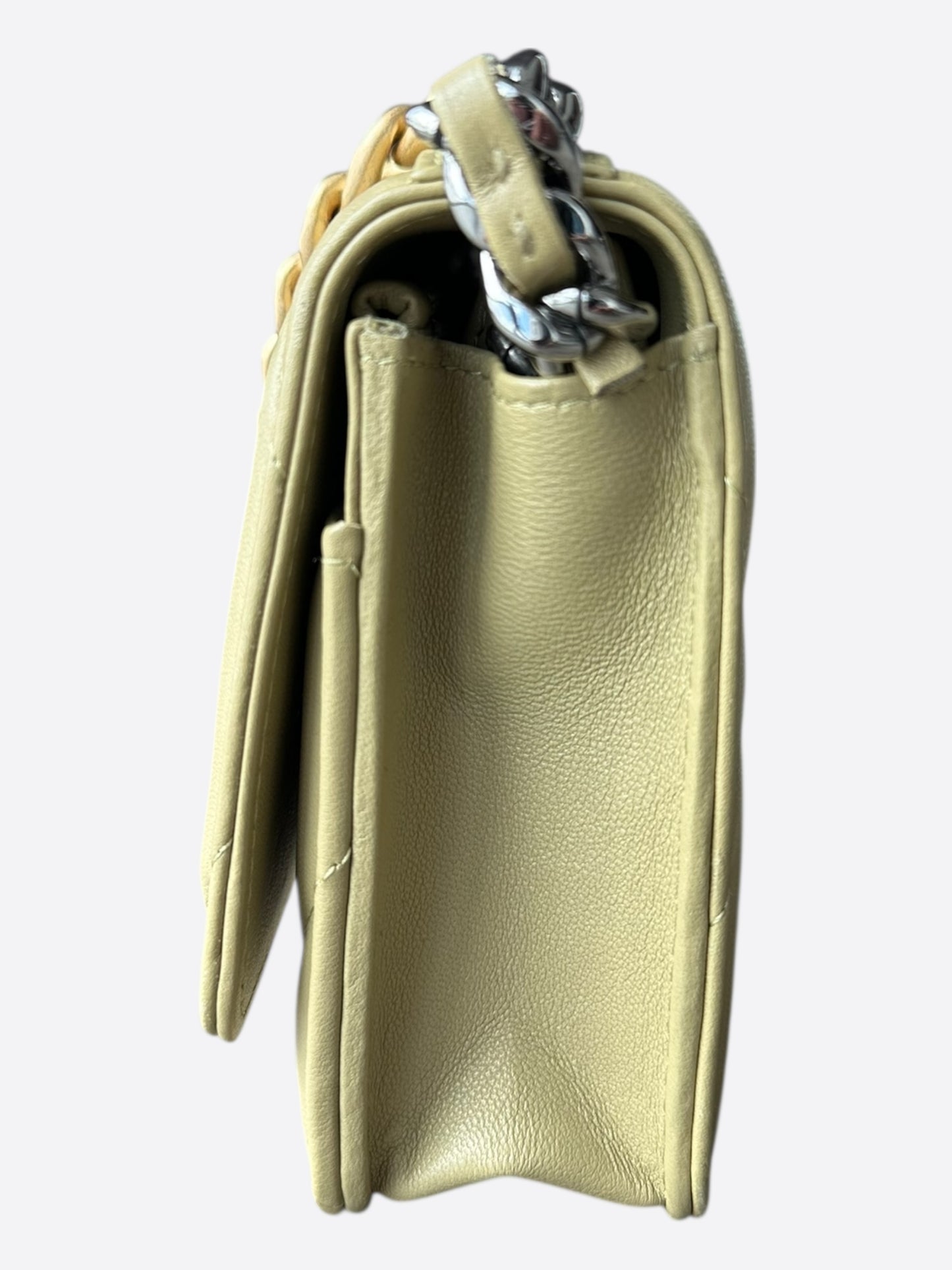 Chanel Olive Quilted 19 Wallet On Chain Bag