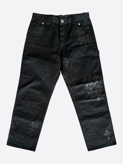 Chrome Hearts Black Leather Cross Patch 1/1 Carpenter Jeans