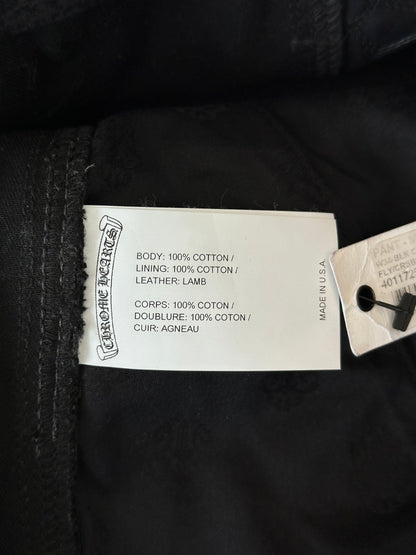 Chrome Hearts Black Leather Cross Patch 1/1 Carpenter Jeans