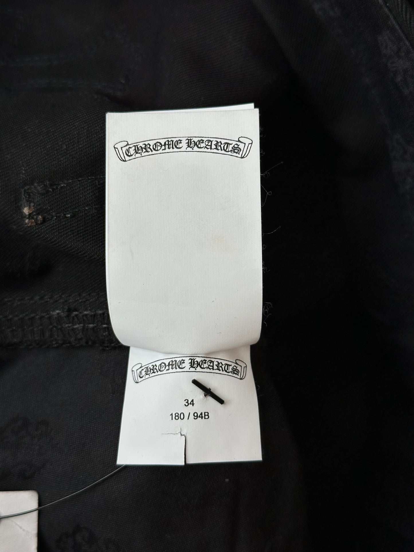 Chrome Hearts Black Leather Cross Patch 1/1 Carpenter Jeans
