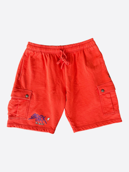 Chrome Hearts Matty Boy Red Spark Cargo Shorts
