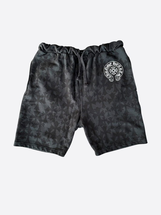 Chrome Hearts Black Cross Jacquard Horseshoe Logo Shorts
