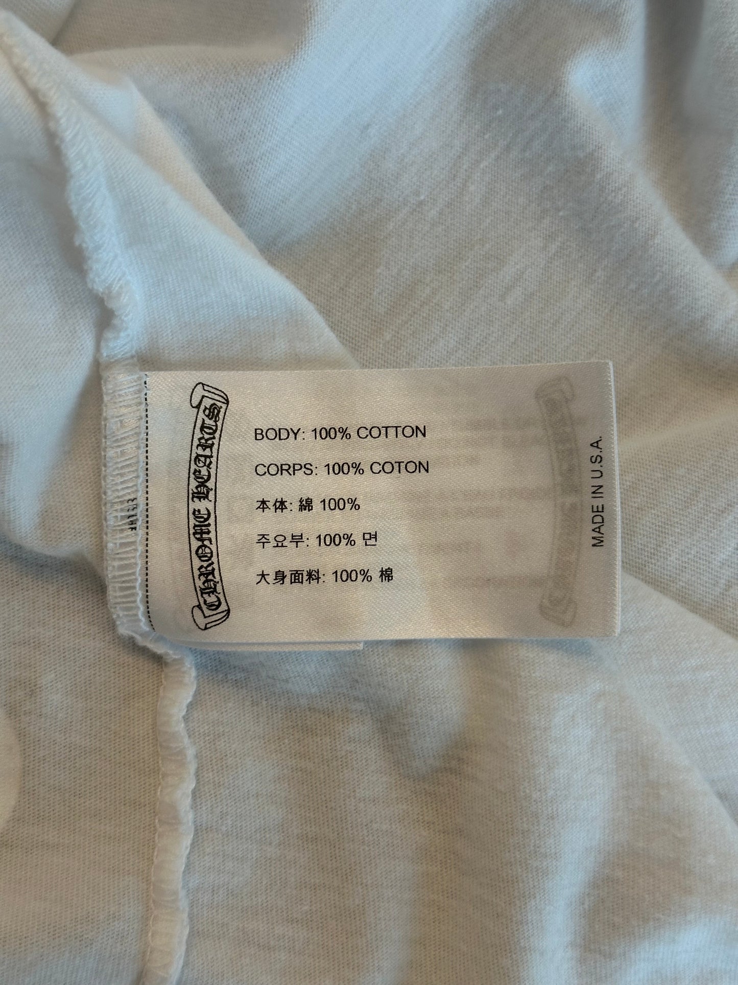 Chrome Hearts White & Black Neck Logo T-Shirt