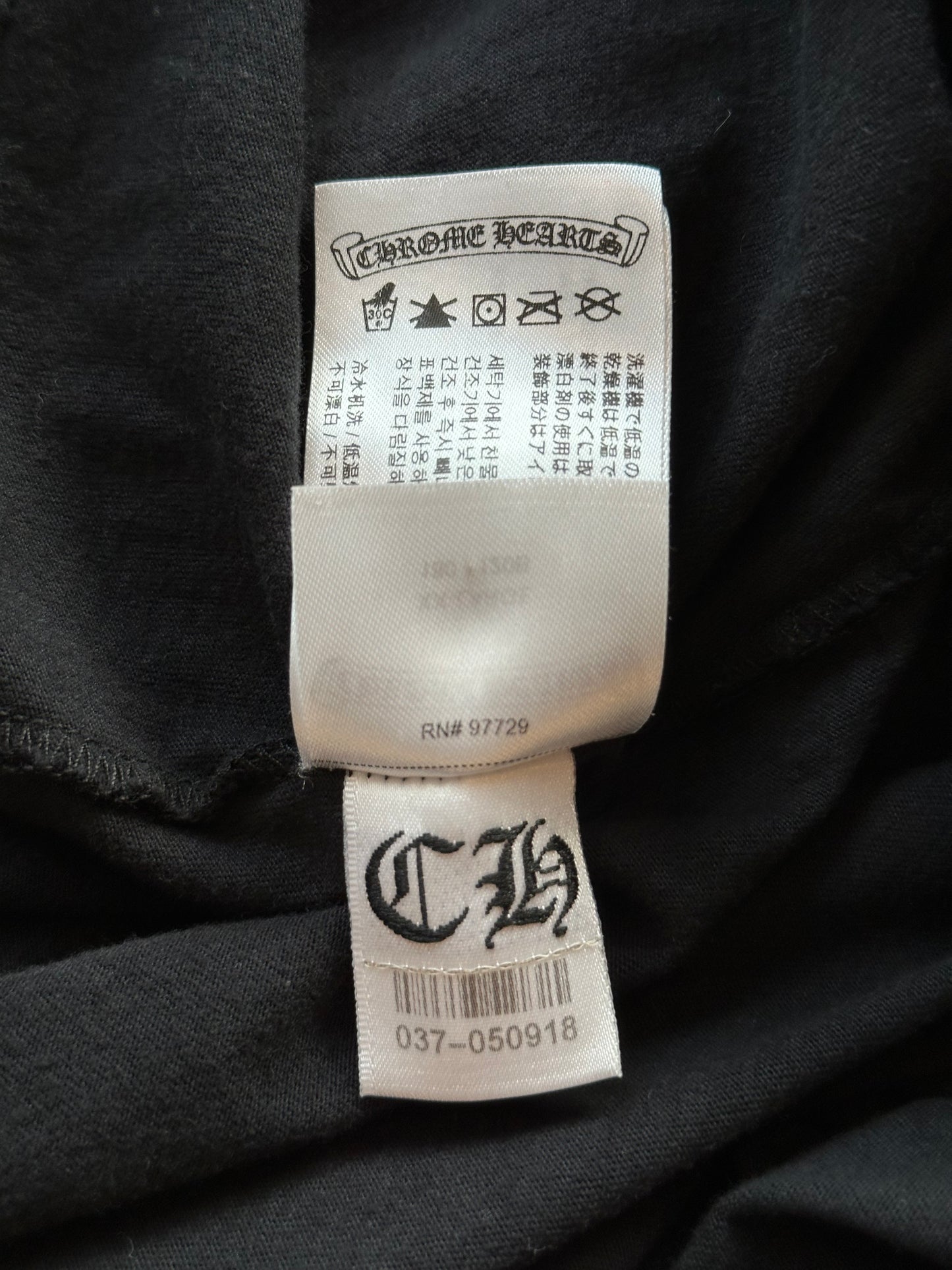 Chrome Hearts Black Cross Jacquard Horseshoe Logo Longsleeve T-Shirt