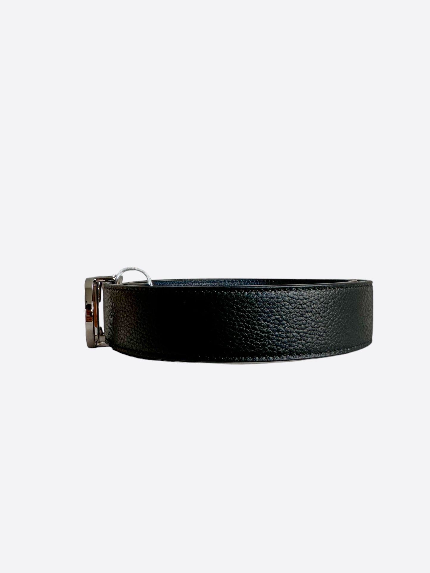 Dior Black & Navy Reversible Silver CD Buckle Belt