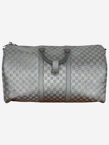 Louis Vuitton Silver Damier Glitter Keepall 50