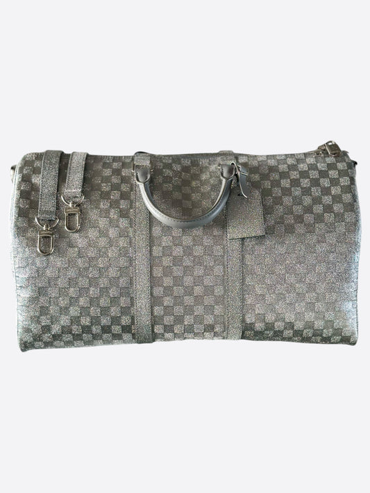 Louis Vuitton Silver Damier Glitter Keepall 50