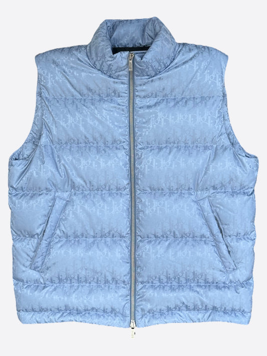 Dior Blue Oblique Puffer Vest