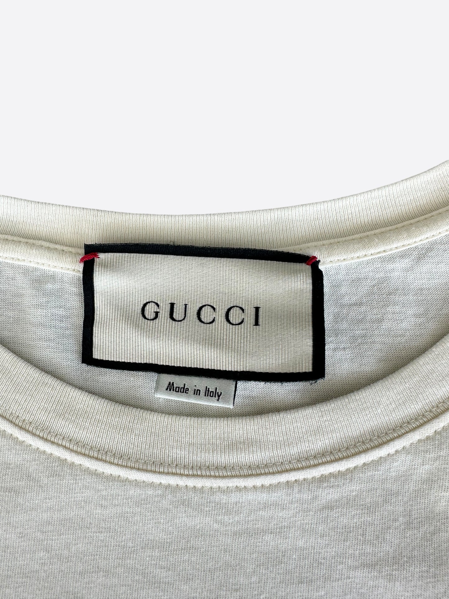 Gucci White & Red Mouth Logo T-Shirt