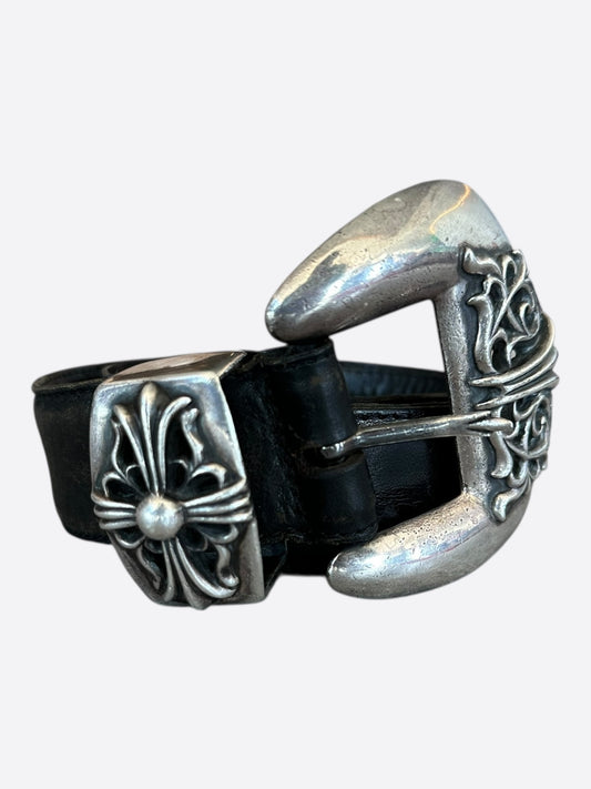 Chrome Hearts Black 3 Piece Leather Belt