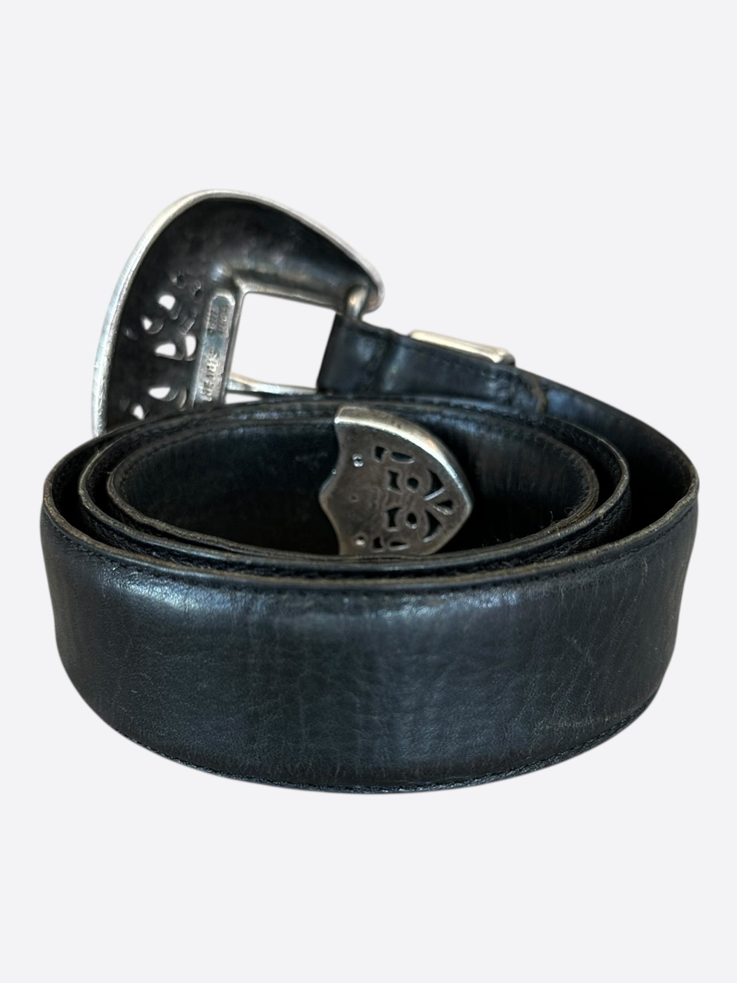Chrome Hearts Black 3 Piece Leather Belt