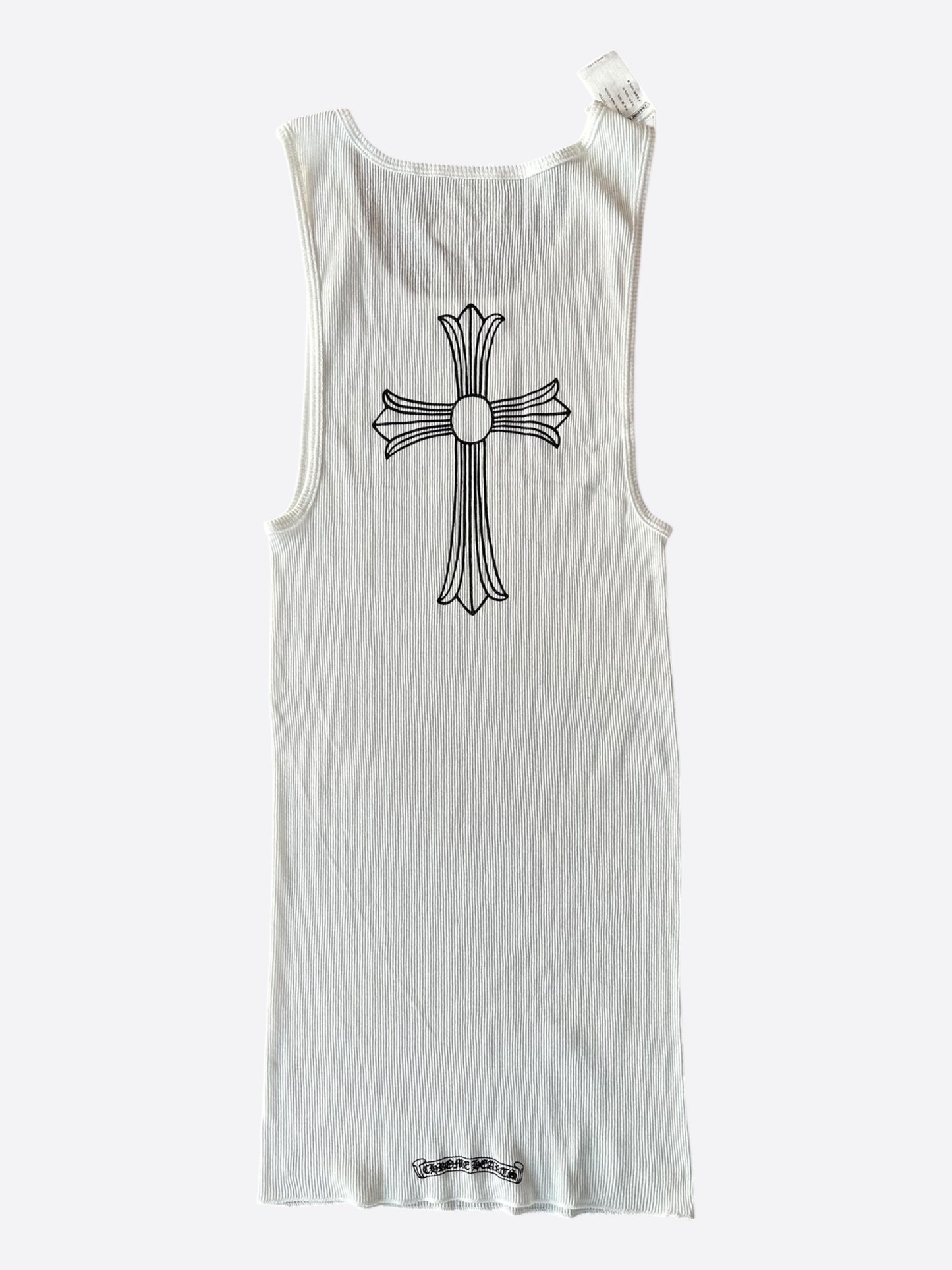 Chrome Hearts White & Black T-Bar Logo Tank Top