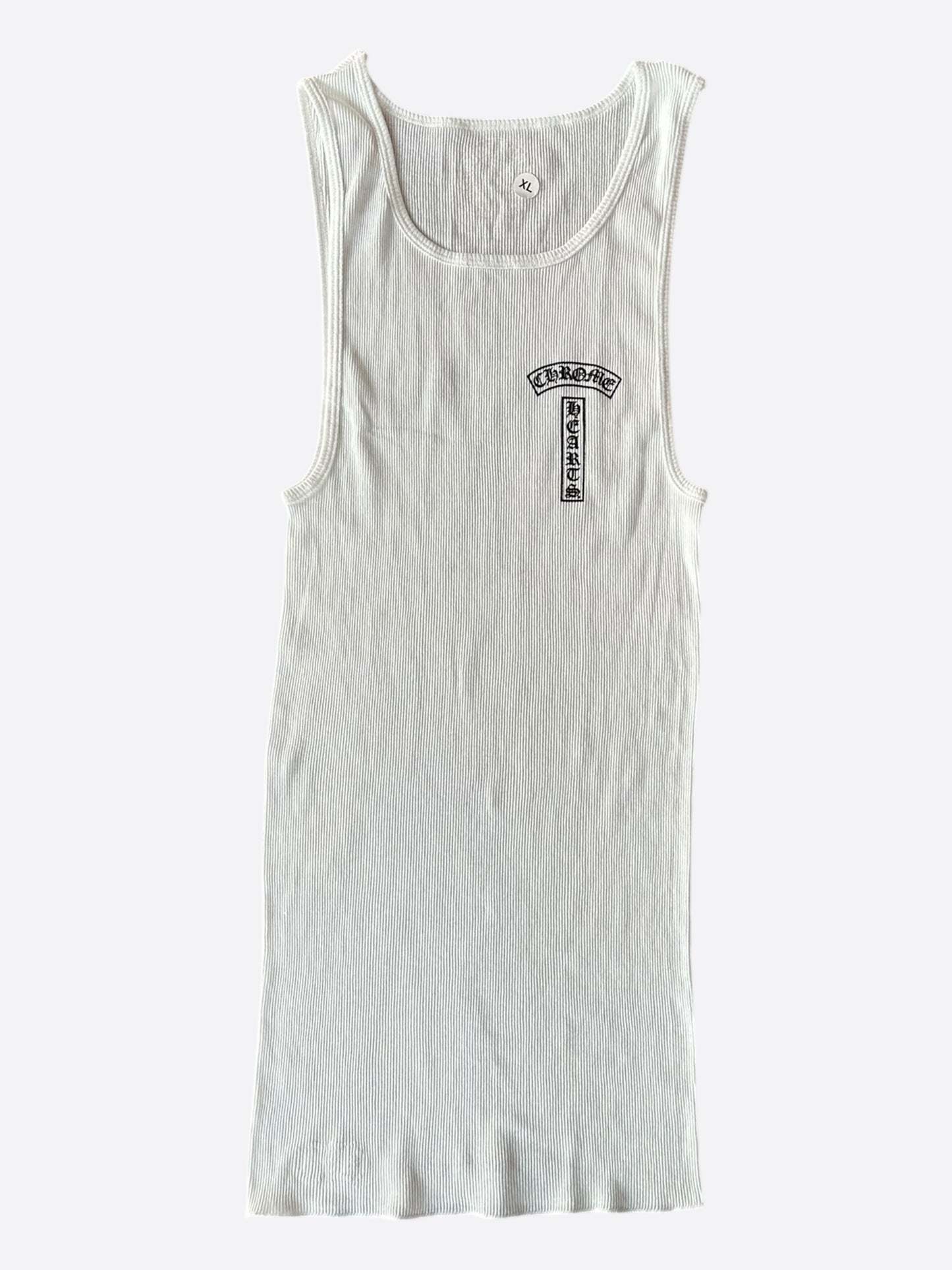 Chrome Hearts White & Black T-Bar Logo Tank Top