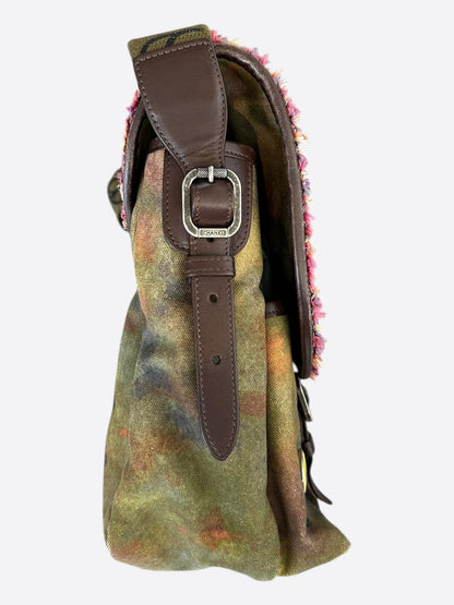 Chanel Khaki Green Graffiti On The Pavements Messenger Bag