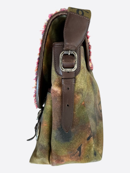 Chanel Khaki Green Graffiti On The Pavements Messenger Bag