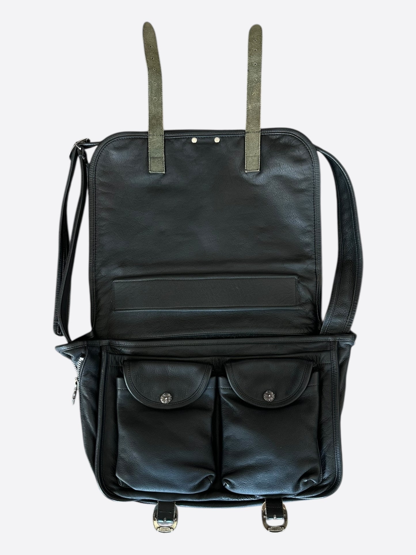 Chrome Hearts Black & White Cross Patch Gunslinger Messenger Bag