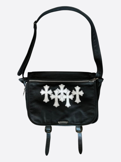 Chrome Hearts Black & White Cross Patch Gunslinger Messenger Bag