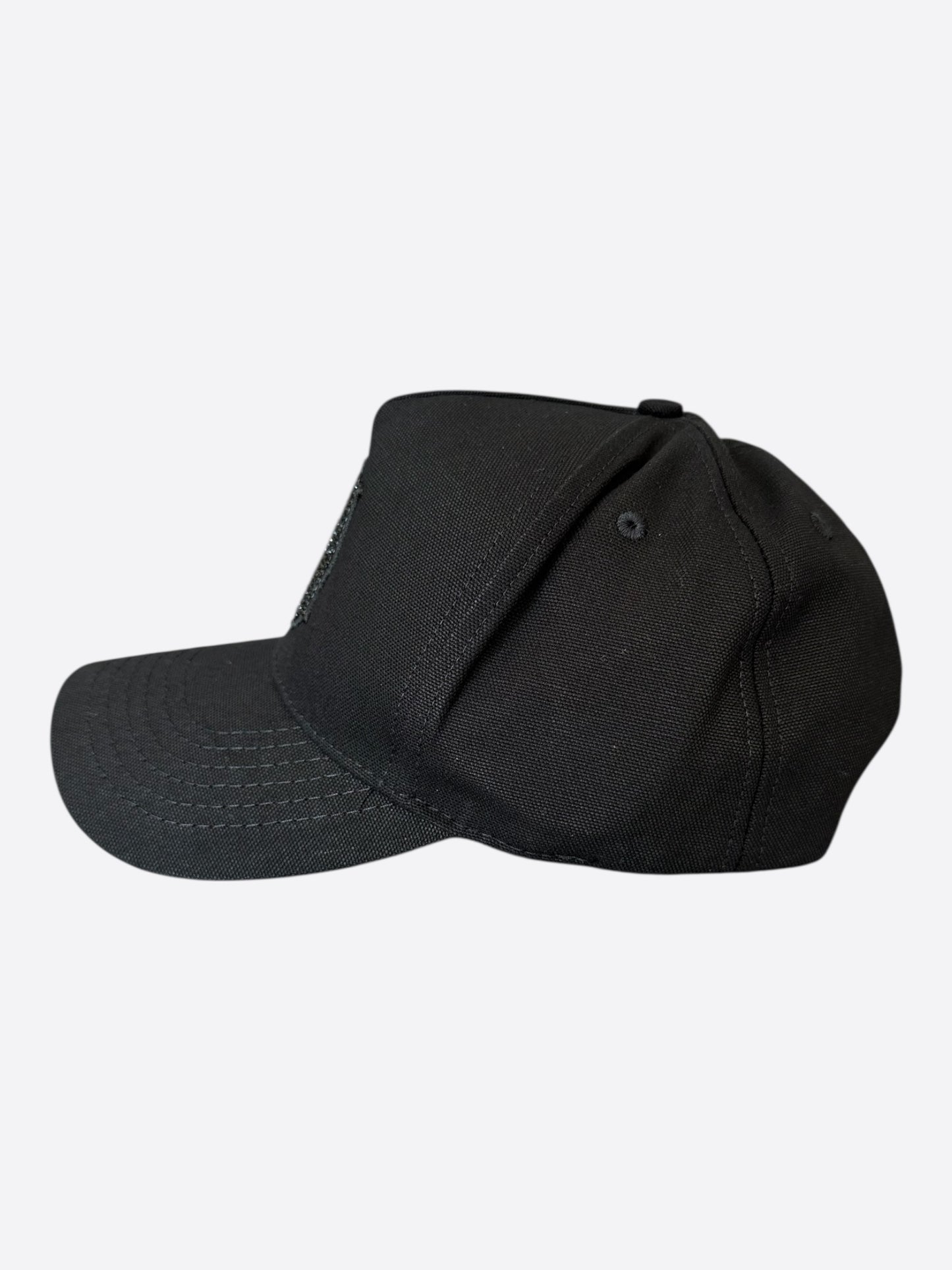 Amiri Black MA Crystal Logo Trucker Hat