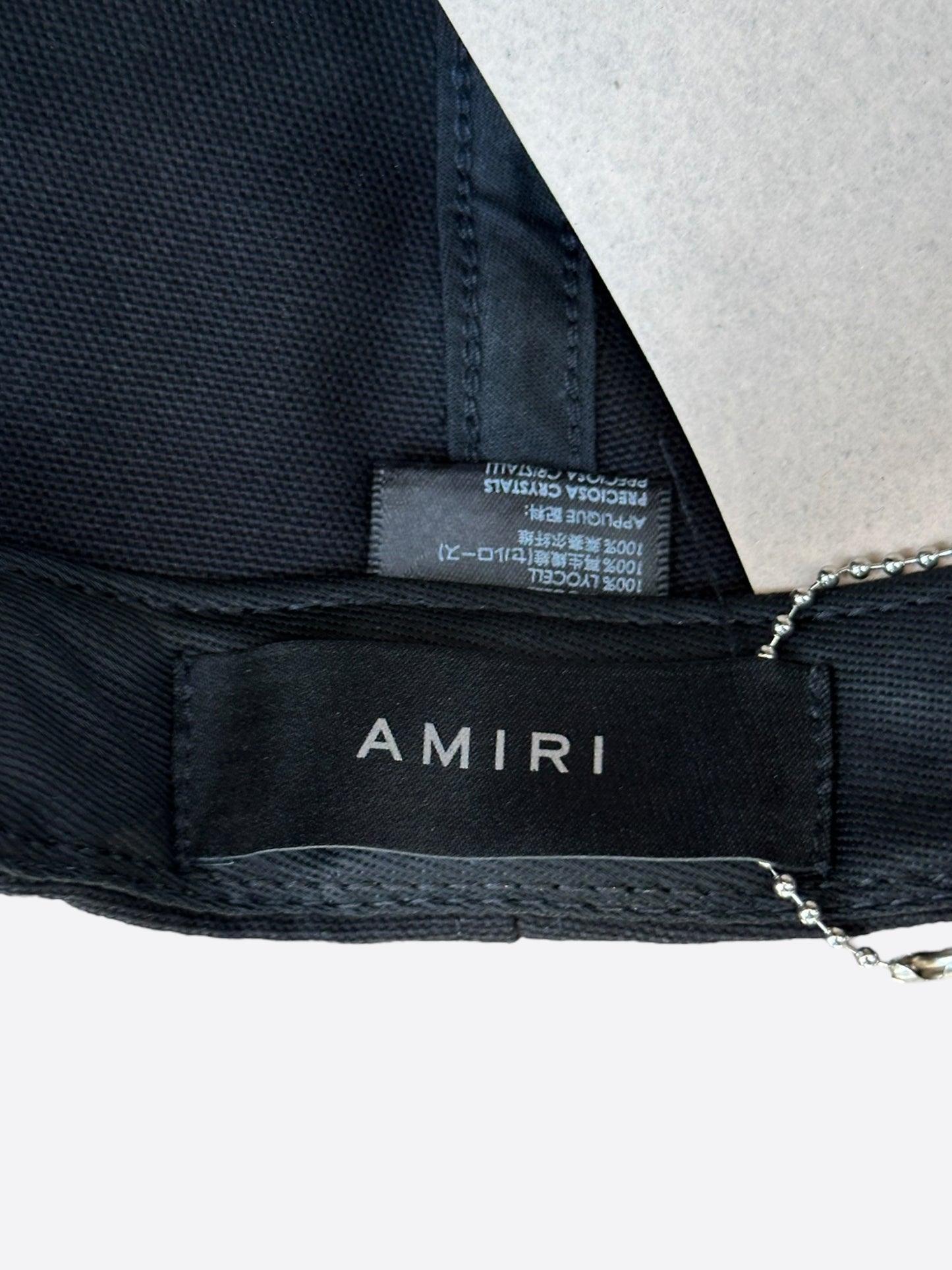 Amiri Black MA Crystal Logo Trucker Hat