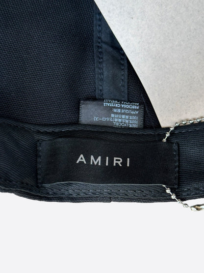 Amiri Black MA Crystal Logo Trucker Hat