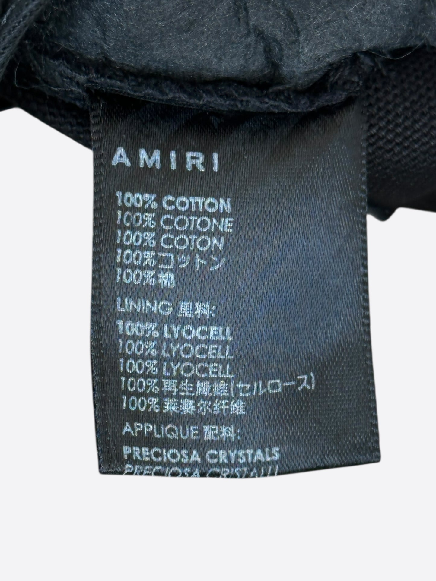 Amiri Black MA Crystal Logo Trucker Hat