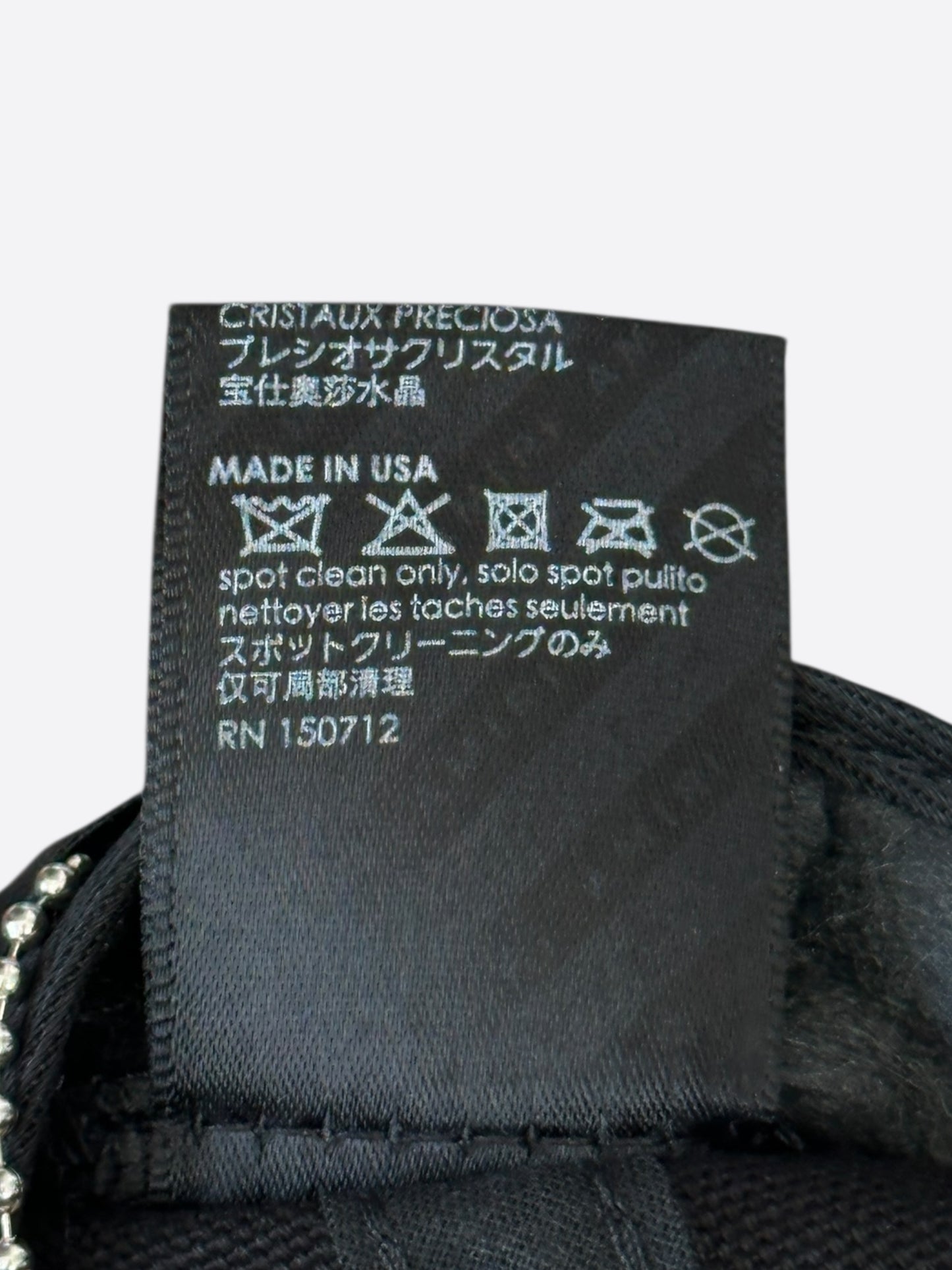 Amiri Black MA Crystal Logo Trucker Hat