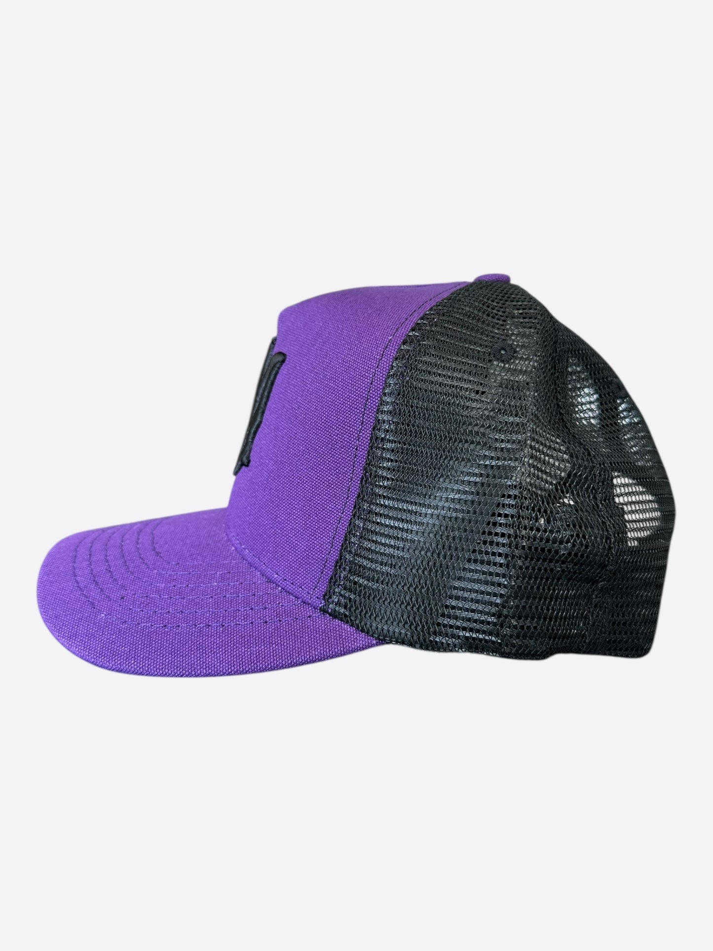Amiri Purple & Black MA Logo Trucker Hat