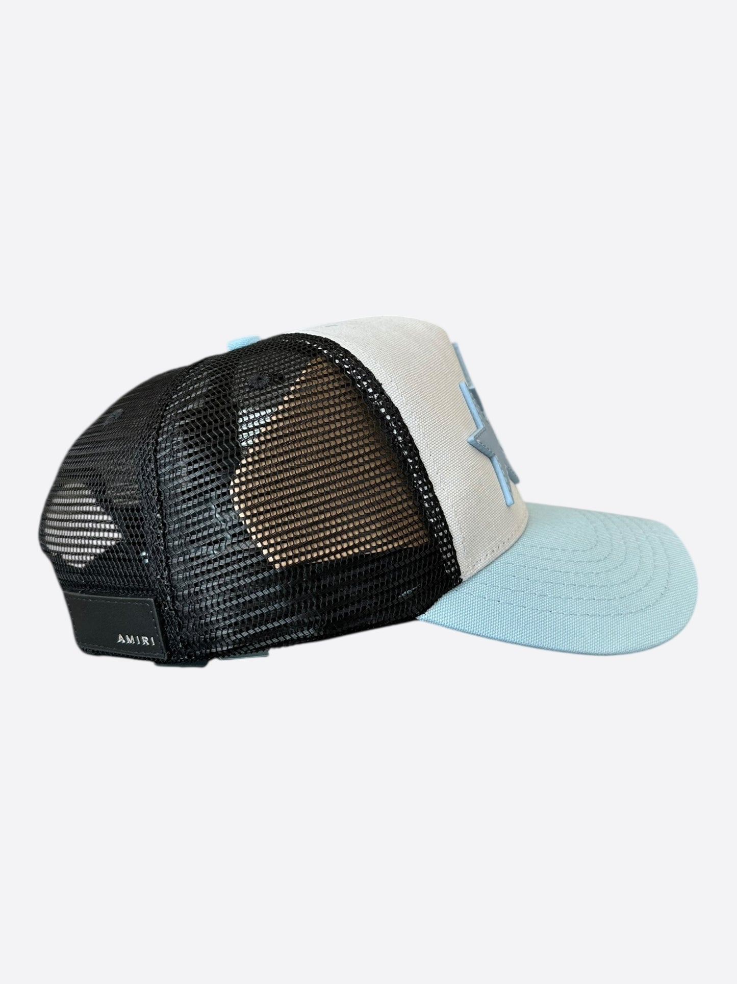 Amiri White & Blue Triple Star Trucker Hat