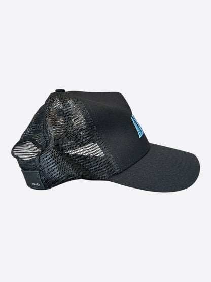 Amiri Black & Blue Core Logo Trucker Hat