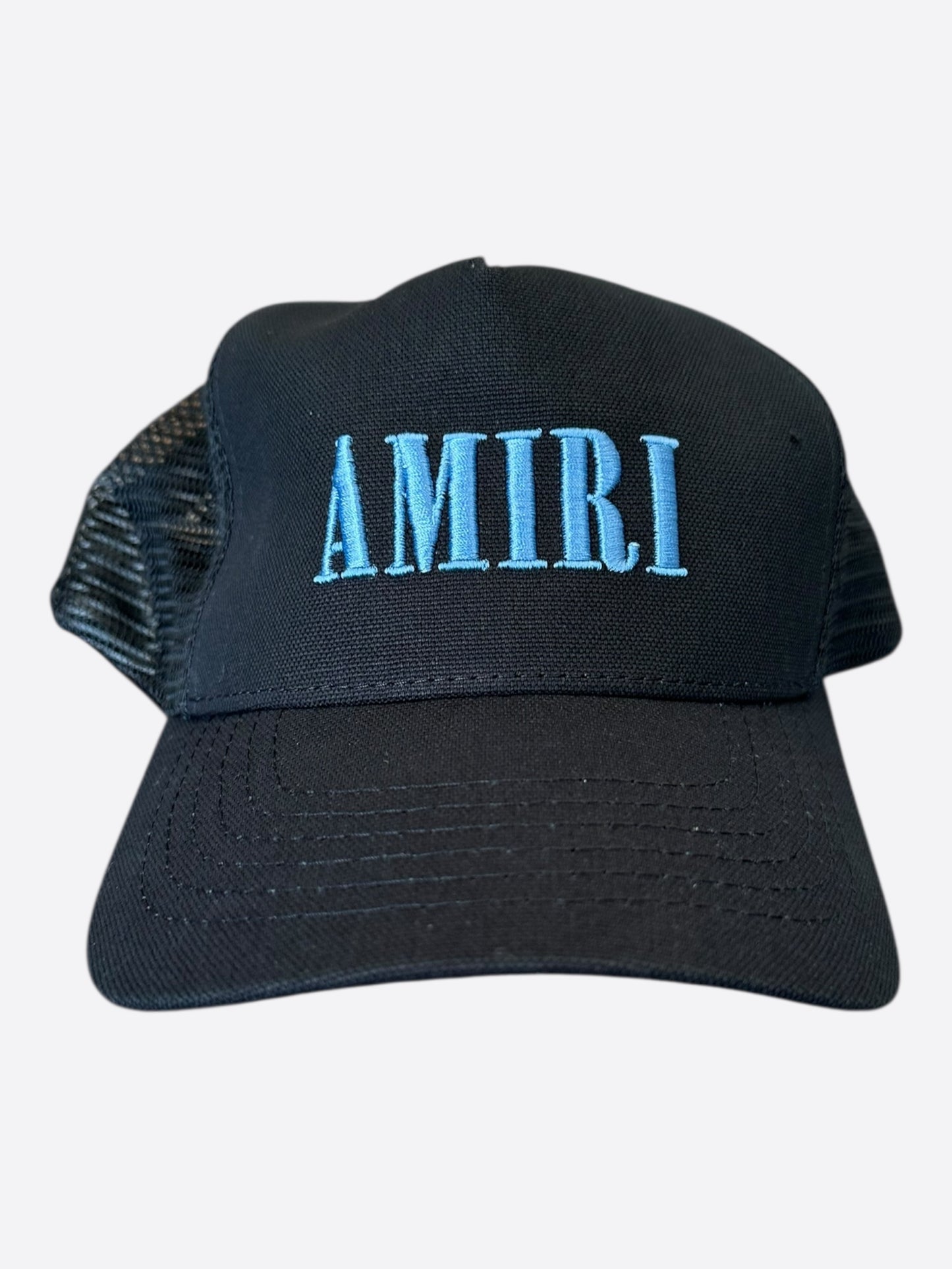 Amiri Black & Blue Core Logo Trucker Hat