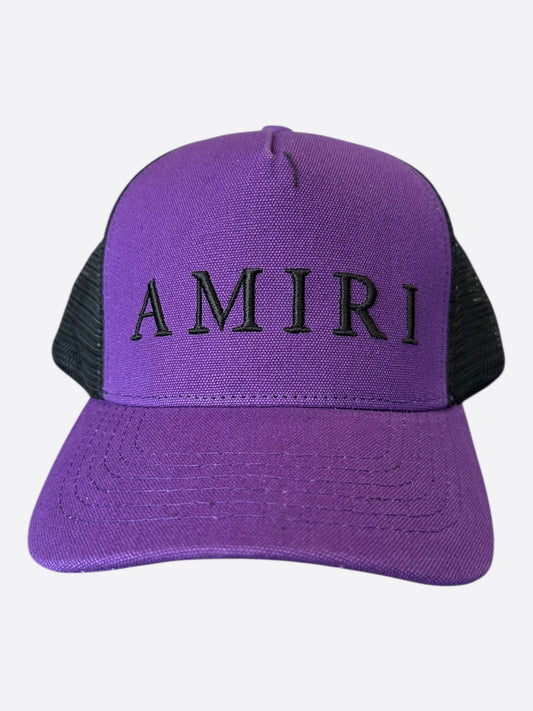 Amiri Purple & Black Logo Trucker Hat