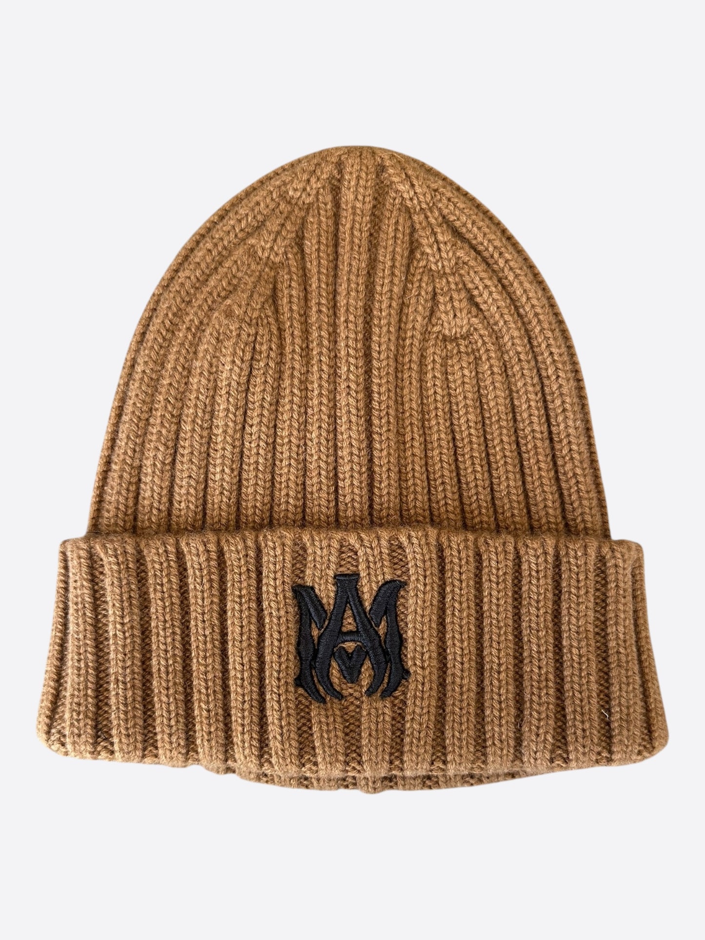Amiri Brown & Black MA Logo Embroidered Cashmere Beanie
