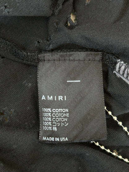 Amiri Black & White MA Logo Shotgun T-Shirt
