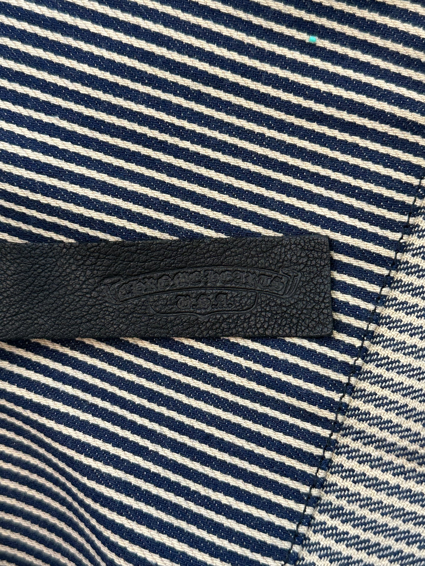 Chrome Hearts Blue & White Pinstripe Chore Button Up Shirt